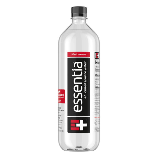 Essentia Bottled Water, Ionized Alkaline Water, 33.8 fl oz, 1 Liter Bottle