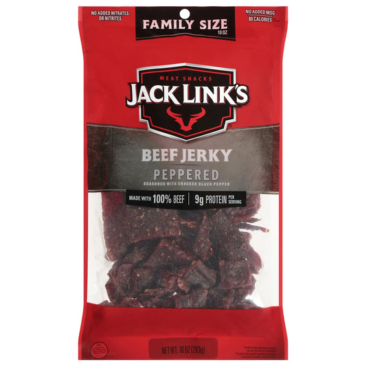 10 Ounce Jack Link's Beef Peppered Jerky 1/1 Count