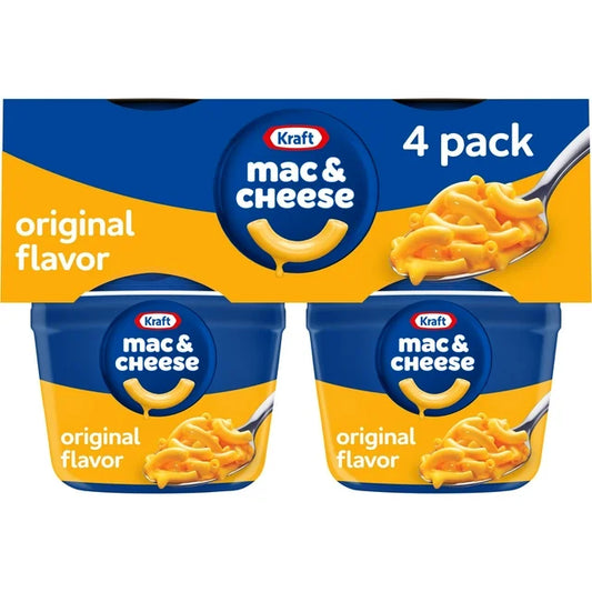 卡夫原味 Mac N Cheese 奶酪杯微波炉晚餐 4 包 2.05 盎司