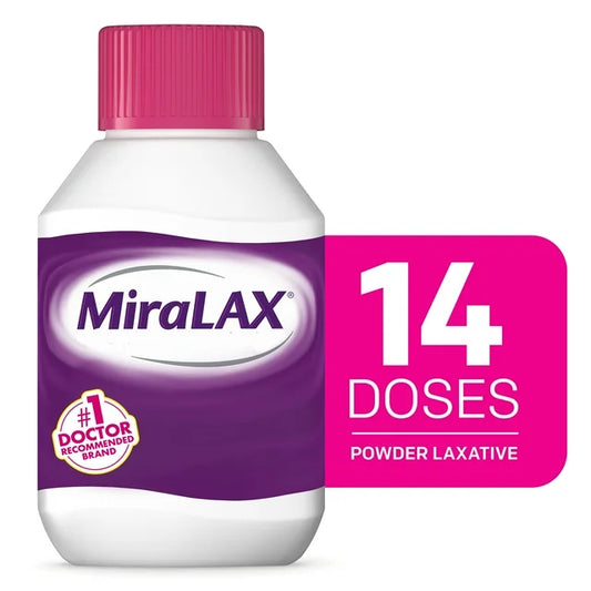 MiraLAX - Laxante en polvo para aliviar el estreñimiento, ablandador de heces, 14 dosis