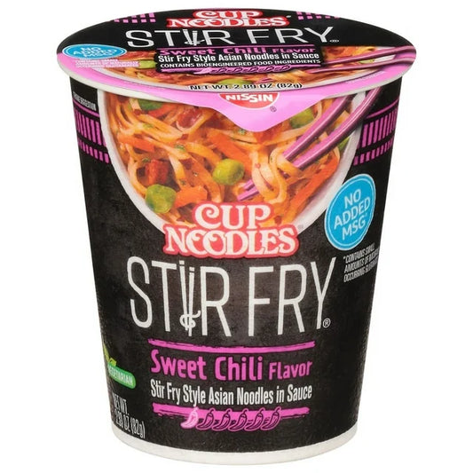 Nissin Cup-Noodles Stir Fry Sweet Chili Flavor Asian Noodles-in Sauce 2.89oz