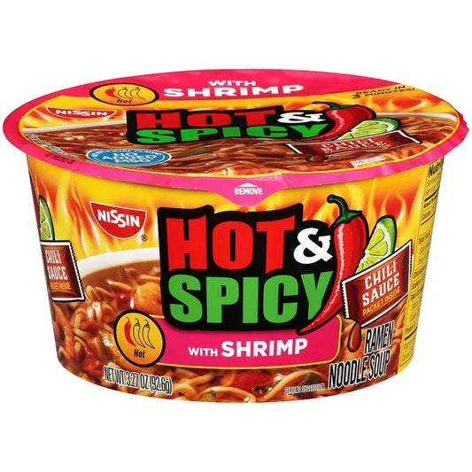 Nissin® Hot & Spicy with Shrimp Ramen Noodle Soup 3.27 oz. Bowl