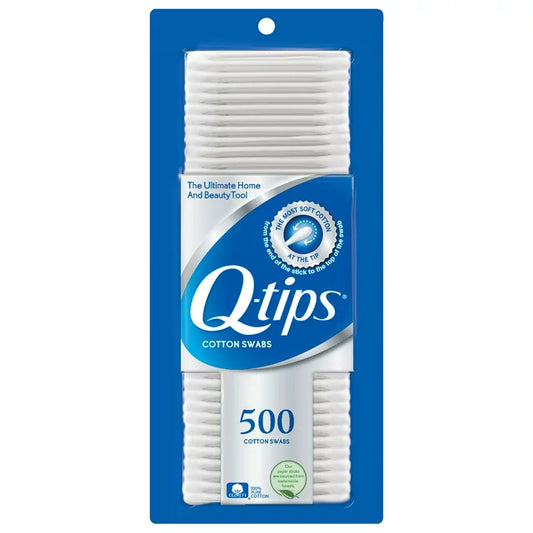 Q-tips Cotton Swabs Original for Hygiene and Beauty Care, Made with 100% Cotton 500 Count