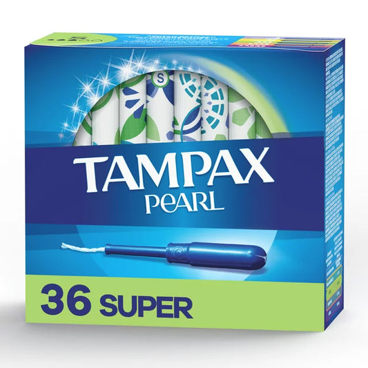 Tampax Pearl Tampons with LeakGuard Braid, Super Absorbency, 36 Ct