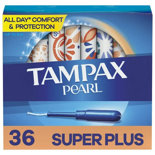Tampax Pearl Tampons with LeakGuard Braid, Super Plus Absorbency, 36 Count